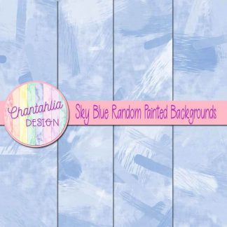 free sky blue random painted digital papers backgrounds