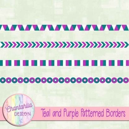 free teal and purple patterned borders
