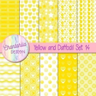 Free yellow and daffodil patterned digital papers set 14