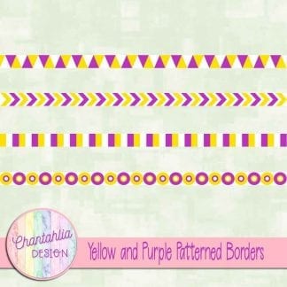 free yellow and purple patterned borders