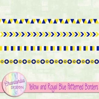 Free yellow and royal blue patterned borders