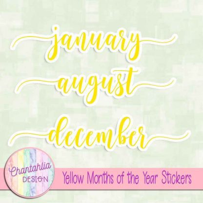 free yellow months of the year stickers