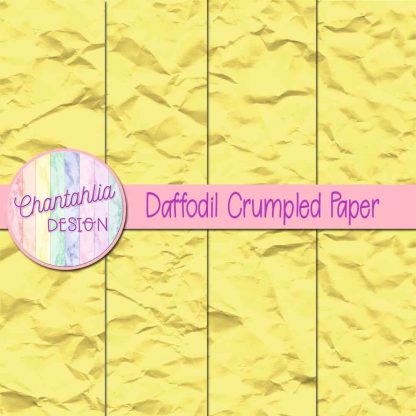 Free daffodil crumpled digital papers