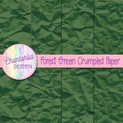 Free forest green crumpled digital papers