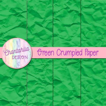 Free green crumpled digital papers