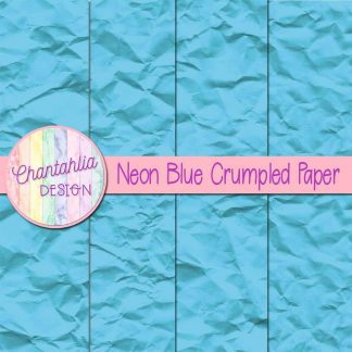 Free neon blue crumpled digital papers