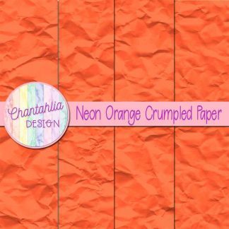 Free neon orange crumpled digital papers