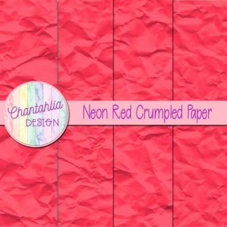 Free neon red crumpled digital papers