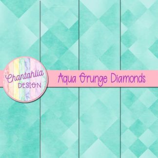 Free digital papers in aqua grunge diamonds designs.