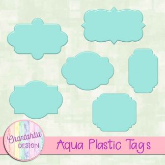 Free aqua plastic tag design elements