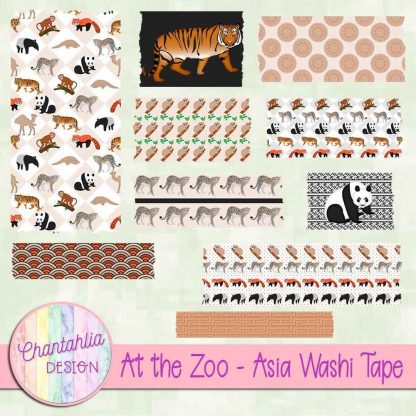 Free washi tape in an At the Zoo - Asia theme.