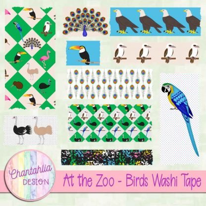 Free washi tape in an At the Zoo - Birds theme