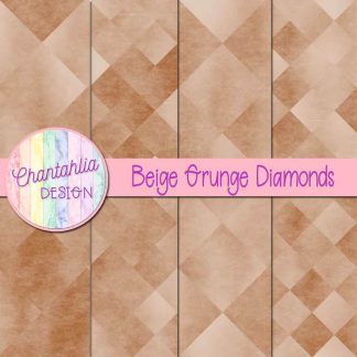 Free digital papers in beige grunge diamonds designs.