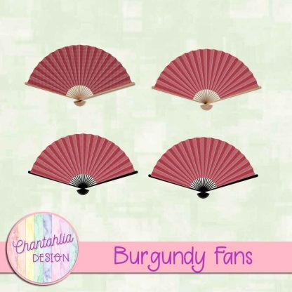 Free burgundy fan design elements