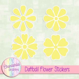 free daffodil flower stickers