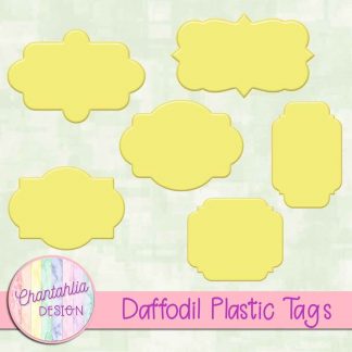 Free daffodil plastic tag design elements