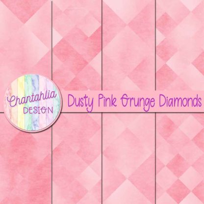 Free digital papers in dusty pink grunge diamonds designs.