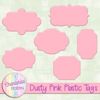 Free dusty pink plastic tag design elements