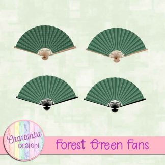 Free forest green fan design elements