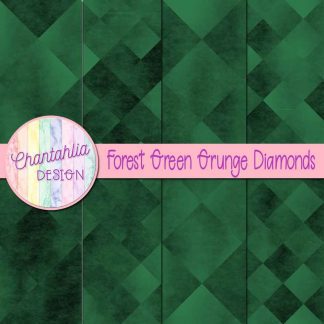 Free digital papers in forest green grunge diamonds designs.