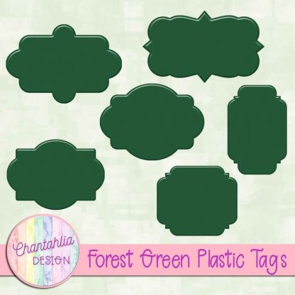Free forest green plastic tag design elements