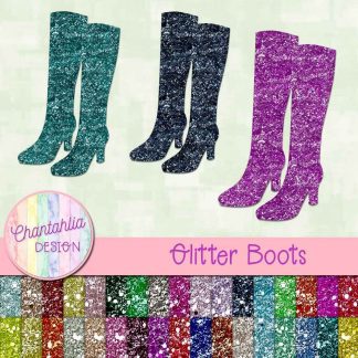 free boot design elements in a glitter style