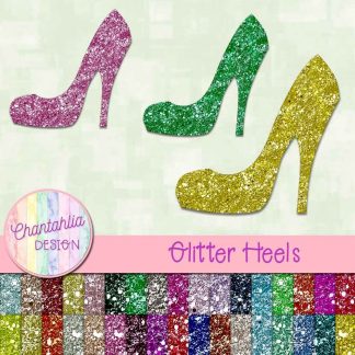 free heels design elements in a glitter style