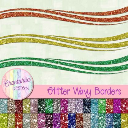 free wavy border design elements in a glitter style