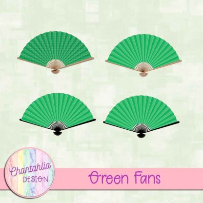 Free green fan design elements