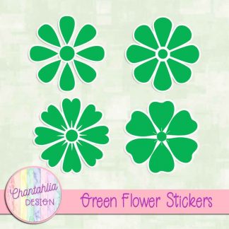 free green flower stickers