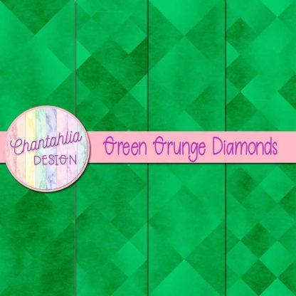Free digital papers in green grunge diamonds designs.