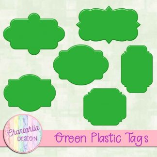 Free green plastic tag design elements