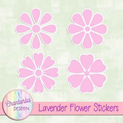 free lavender flower stickers