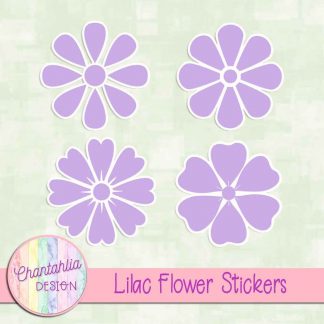 free lilac flower stickers