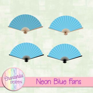 Free neon blue fan design elements