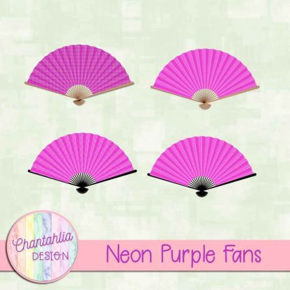 Free neon purple fan design elements
