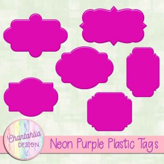Free neon purple plastic tag design elements