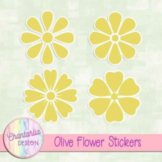 free olive flower stickers