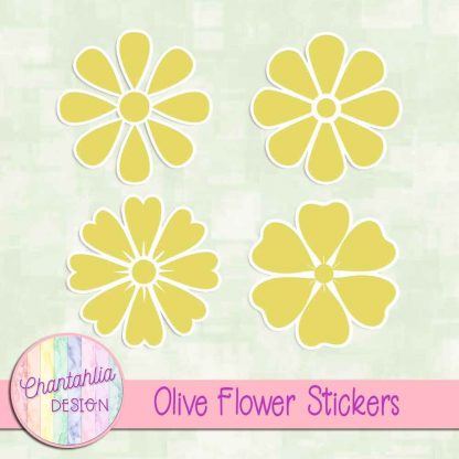 free olive flower stickers