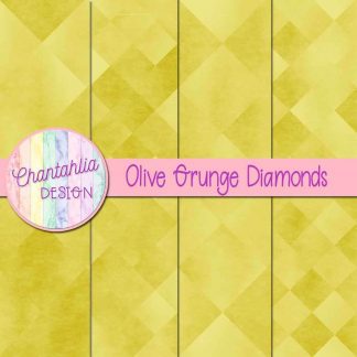Free digital papers in olive grunge diamonds designs.