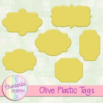 Free olive plastic tag design elements