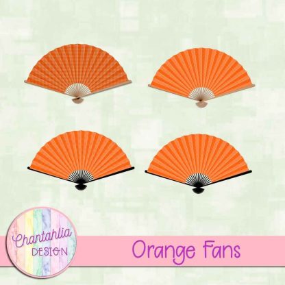 Free orange fan design elements