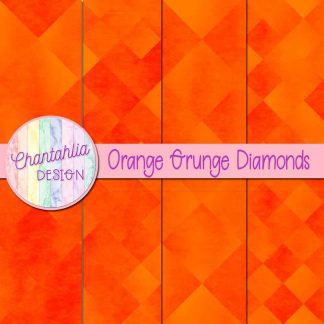 Free digital papers in orange grunge diamonds designs.