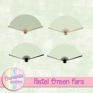 Free pastel green fan design elements