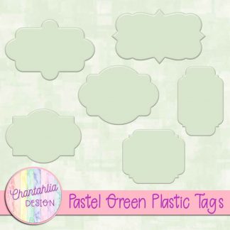 Free pastel green plastic tag design elements