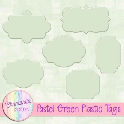 Free pastel green plastic tag design elements