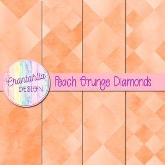 Free digital papers in peach grunge diamonds designs.