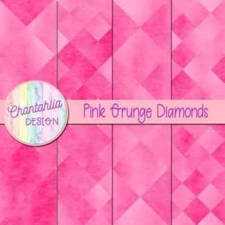 Free digital papers in pink grunge diamonds designs.