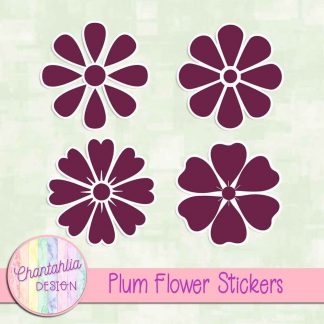 free plum flower stickers