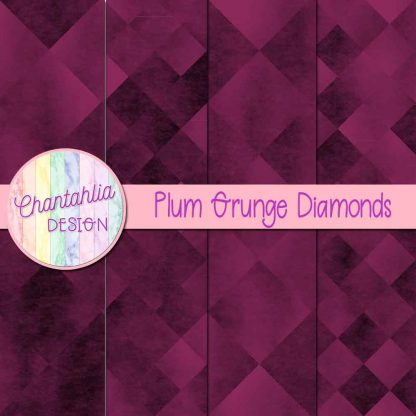 Free digital papers in plum grunge diamonds designs.